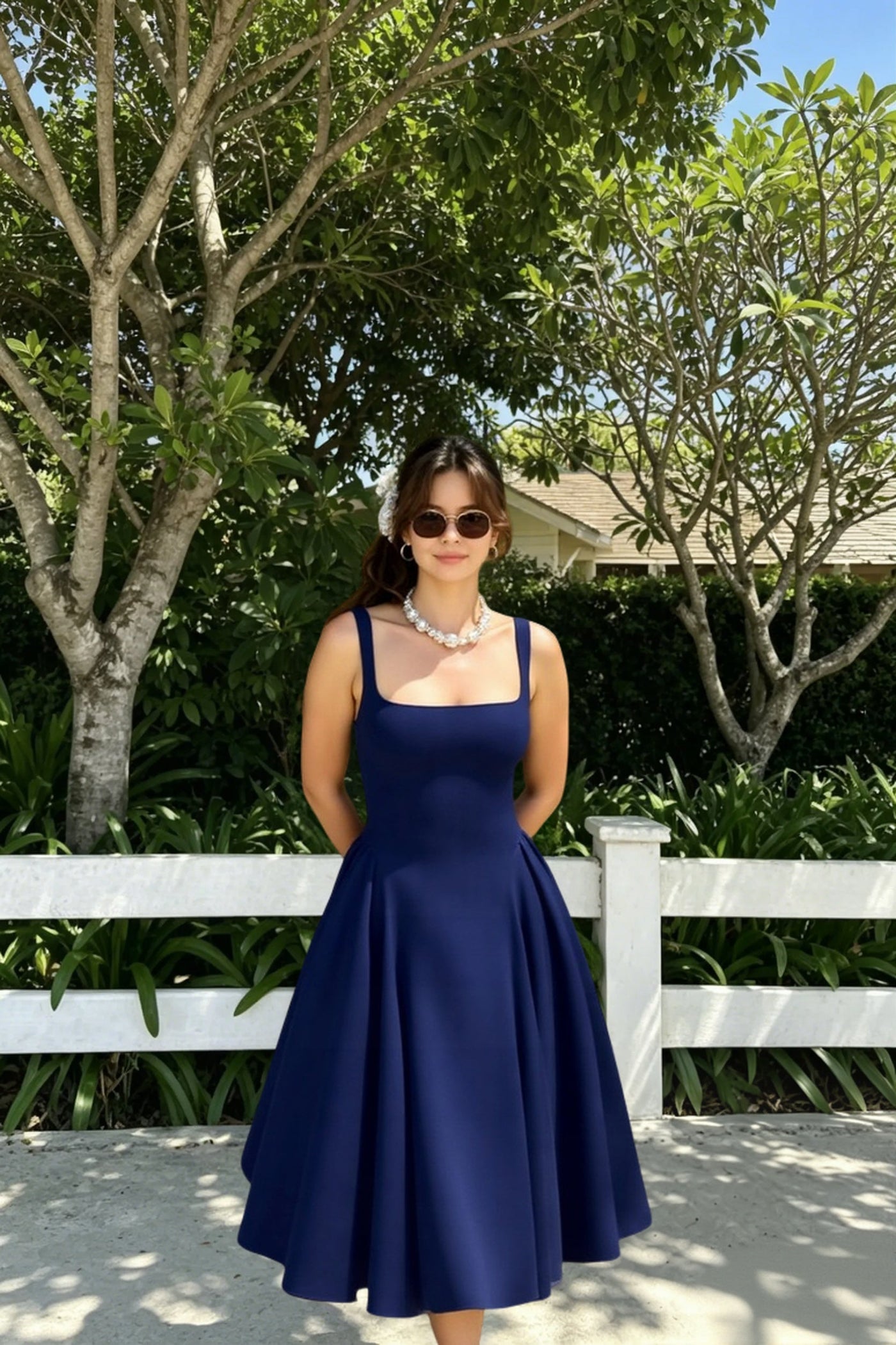 Sleeveless Cami Midi Work Dress