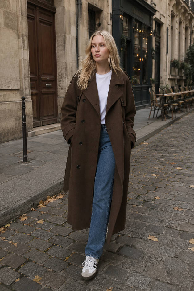 Long Sleeve Trench Overcoat