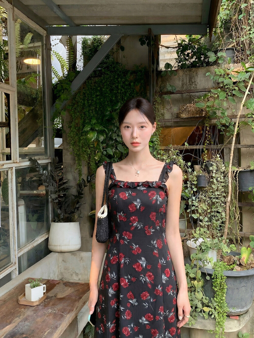 Floral Square Neck Ruffle Sleeveless Maxi Dress 2
