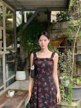 Floral Square Neck Ruffle Sleeveless Maxi Dress 2