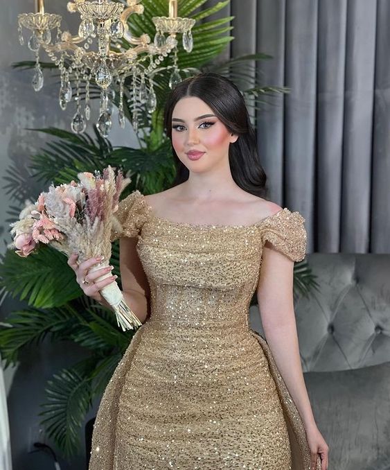 Off The Shoulder Sequins Prom Dress Mermaid Dress