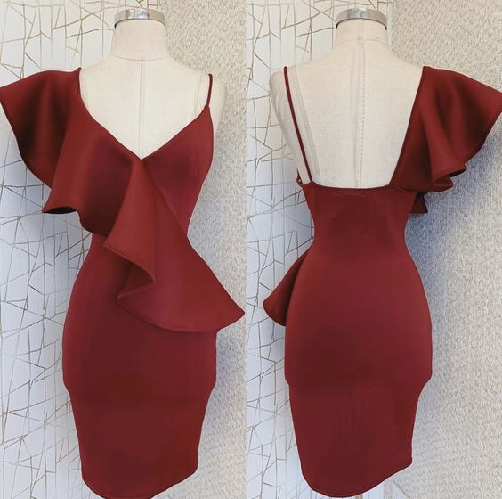 Dark Red Homecoming Party Dress