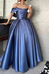 Off-the-Shoulder Satin Dress