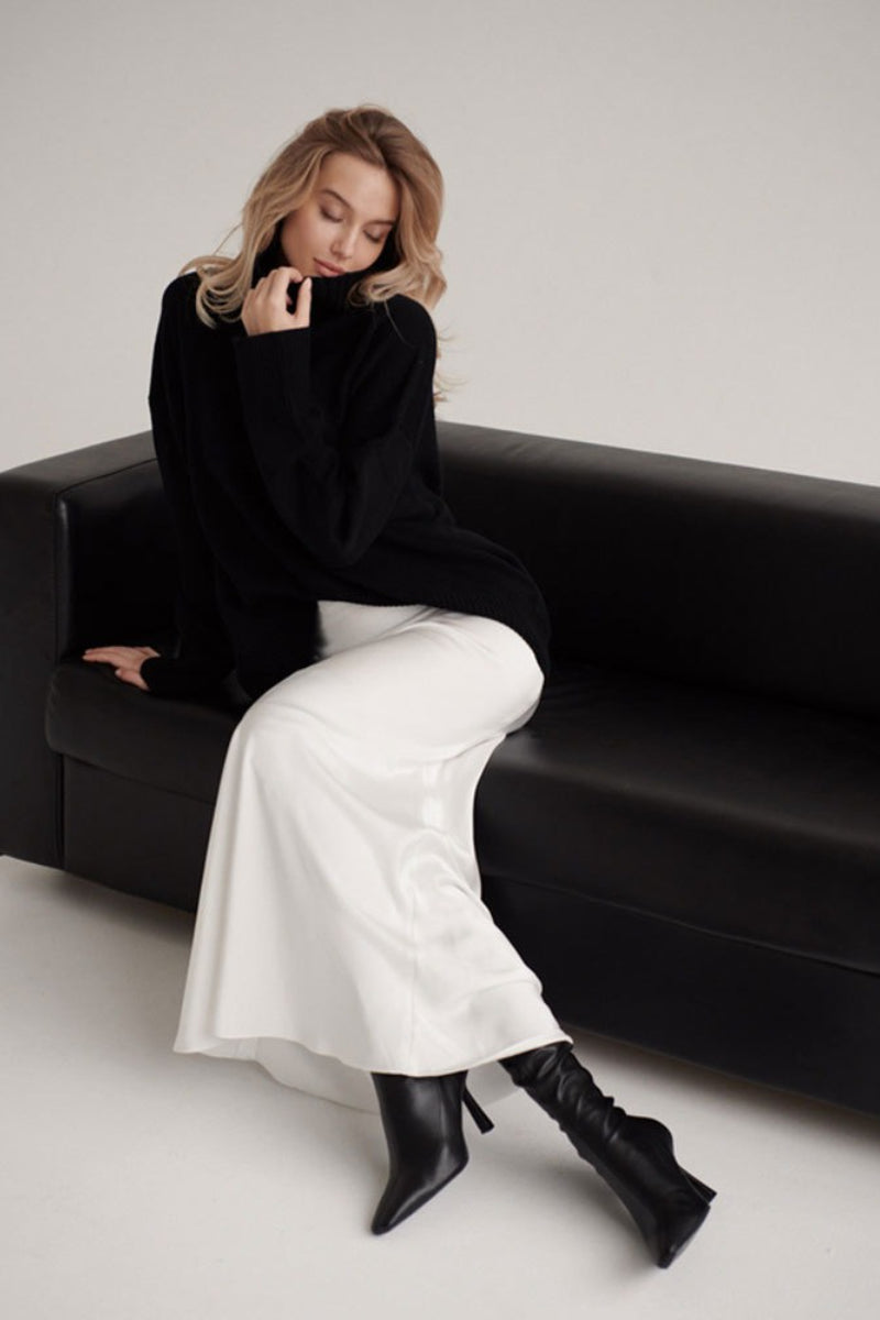 Satin High Waist Mermaid Maxi Skirt