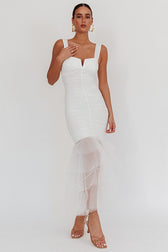 Sheer Mesh Ruched Dress