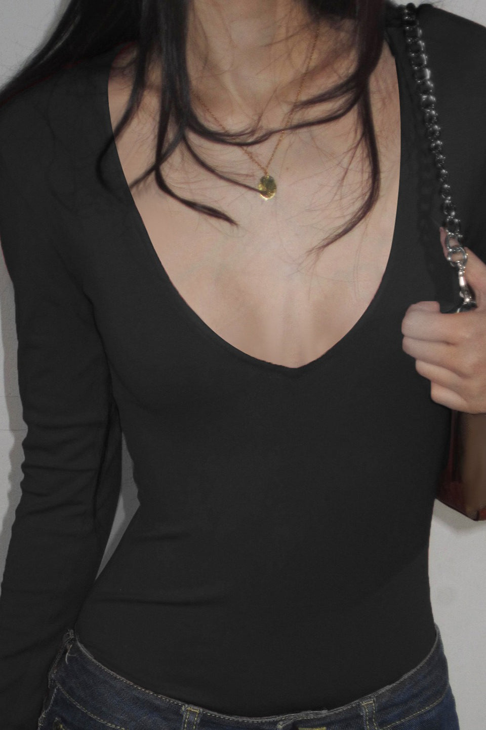 Retro Stretchy Slim Fit Long Sleeve Top