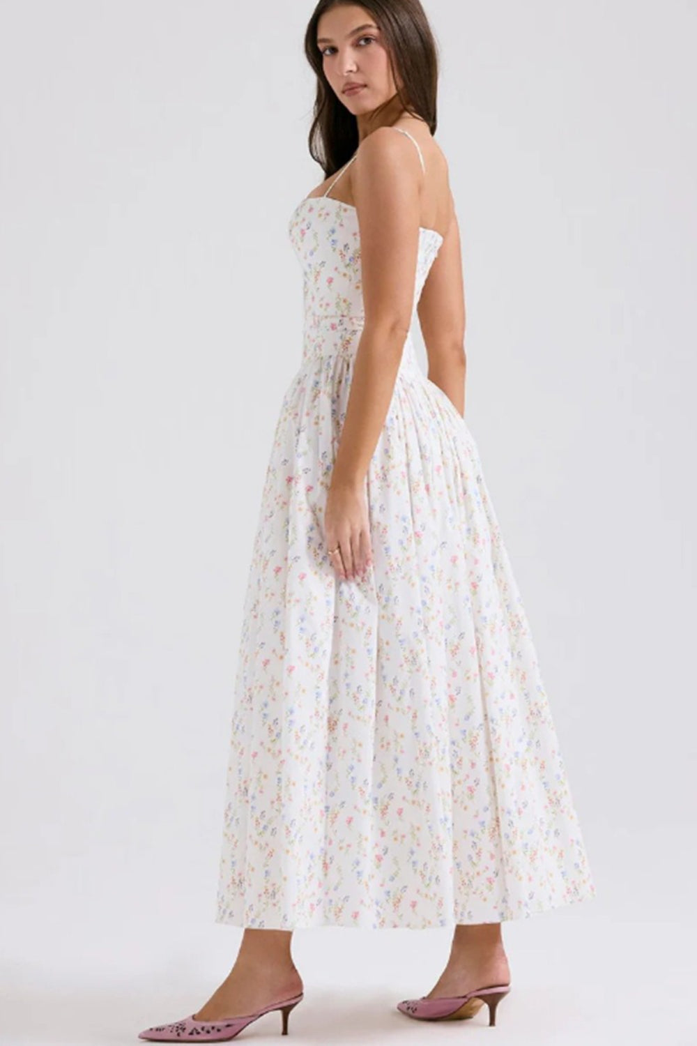 Romantic Tiered  A-Line Floral Dress