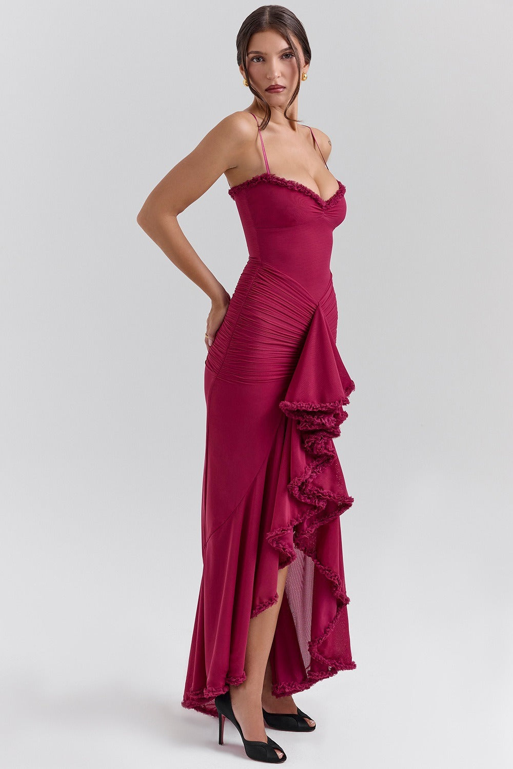 Stretch Mesh V Neck Cami Midi Dress 12