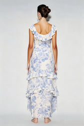 Elegant Ruffle Floral Dress