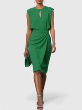 Cut Out Sleeveless Ruched Bodycon Midi Dress 2