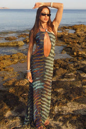 Serpentine Mesh Hem Maxi Dress 3