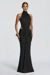 Solid Backless Mermaid Bodycon Party Dress
