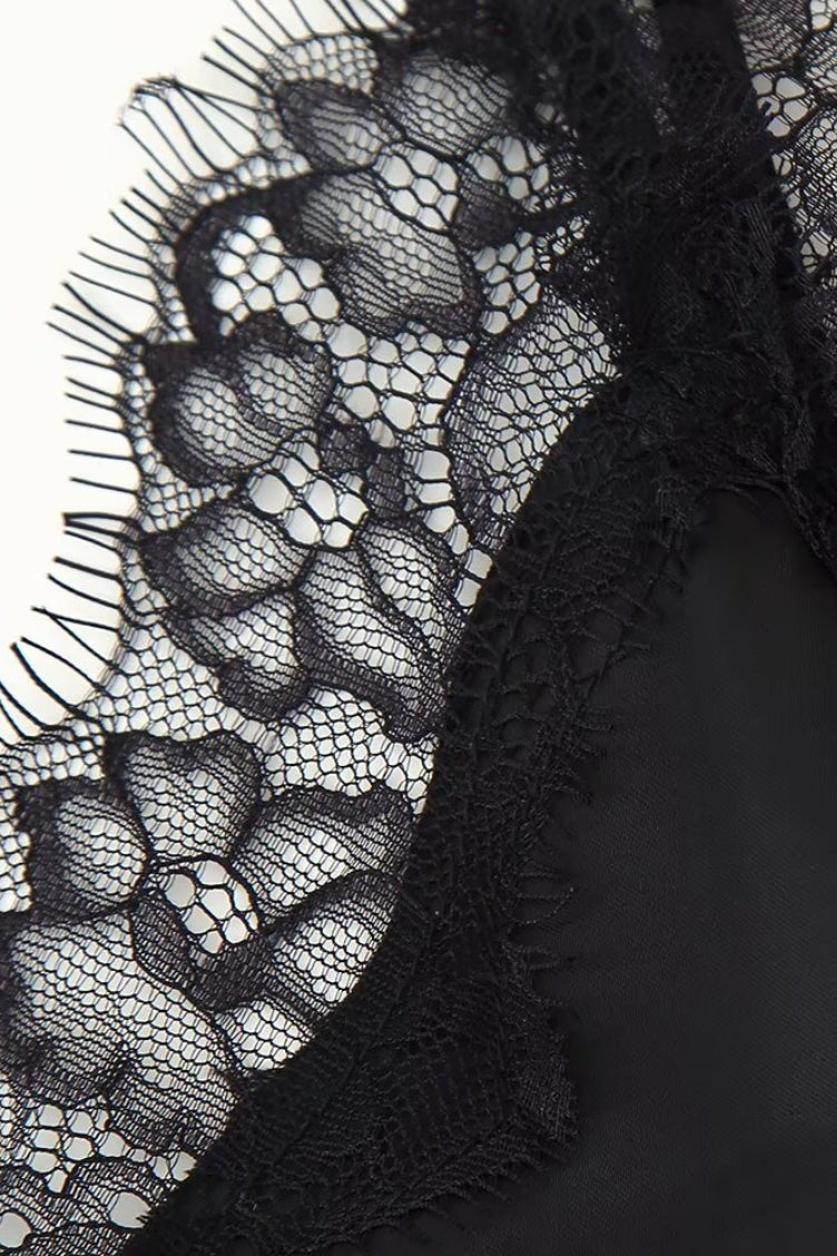 Alluring Asymmetric Lace Trim Fitted Mini Dress - View 11