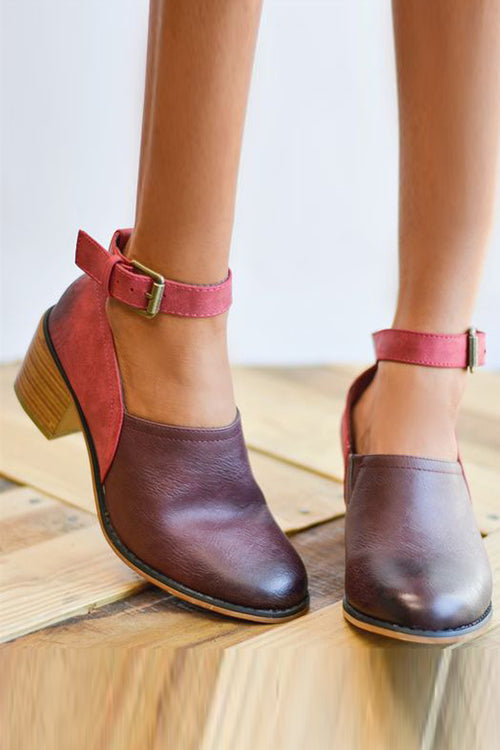 Ankle Strap Mid Heel Pumps