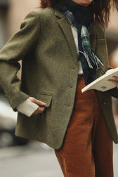 Tailored Wool Crepe Solid Color Blazer