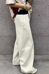 Solid Color Casual Fluid Wide Leg Fleece Sweat Pants