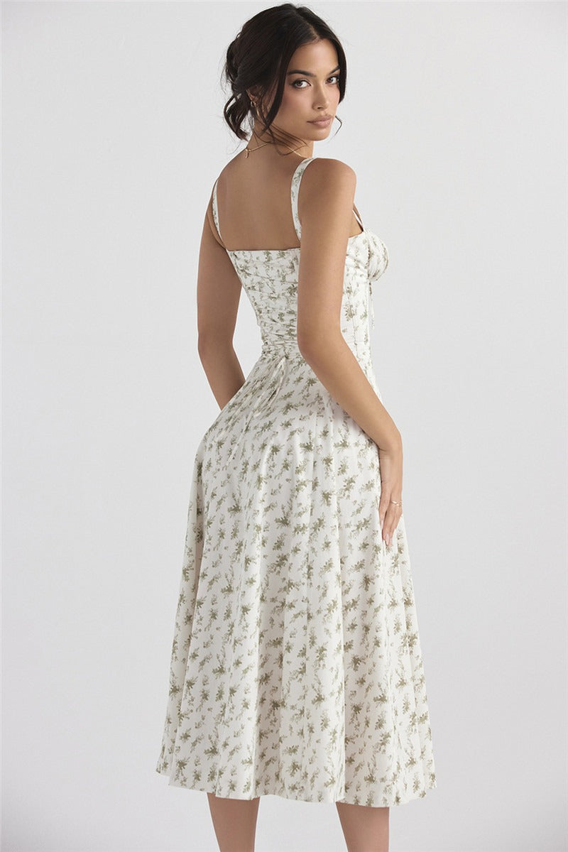 Halter-Neck Floral Maxi Dress