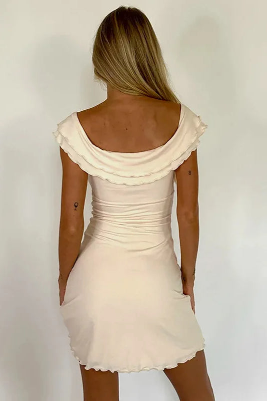 Off Shoulder Ruffled Mini Dress