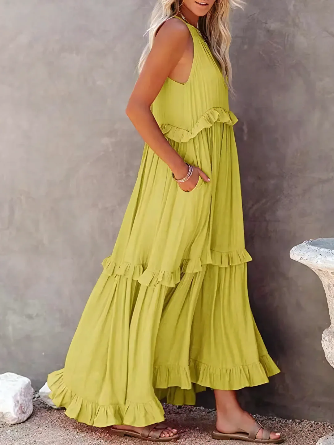 Megan | Chic Ruffle Maxi Dress