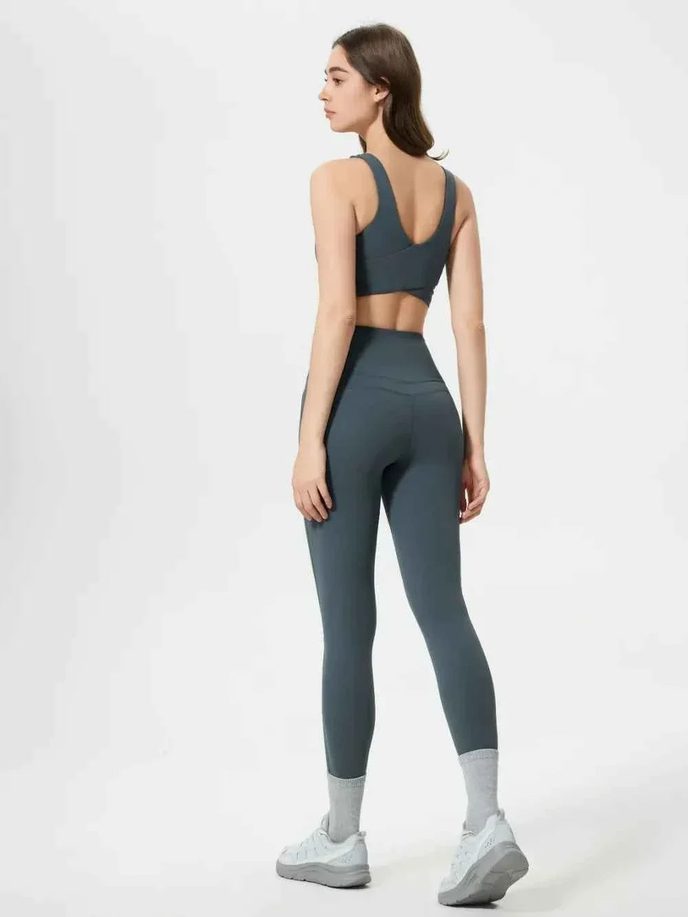 High Waist Wide Waistband Ankle Length Active Leggings 17