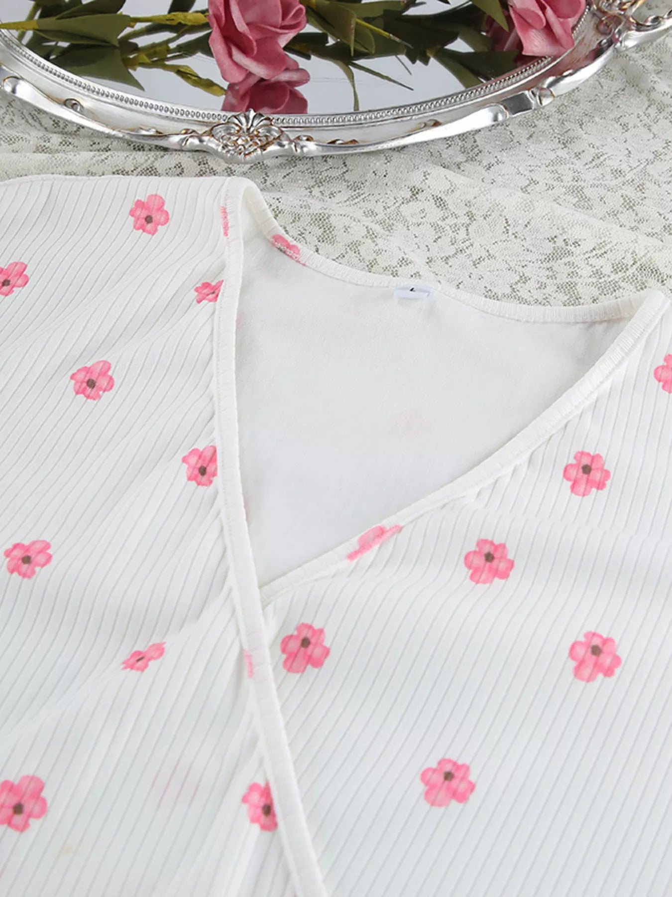 Floral Print Cami Dress and Cardigan Lounge Set