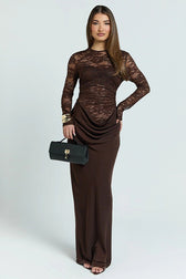 Lace Panel Bodycon Lace Dress