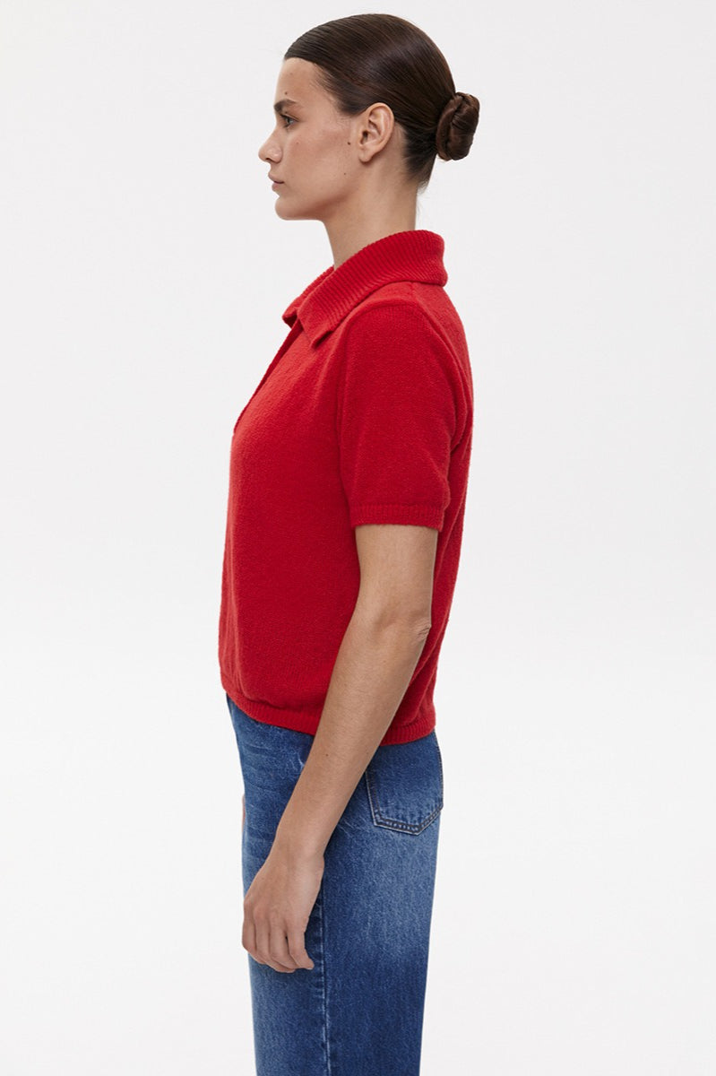 Hollow Out Polo Knit Sweater