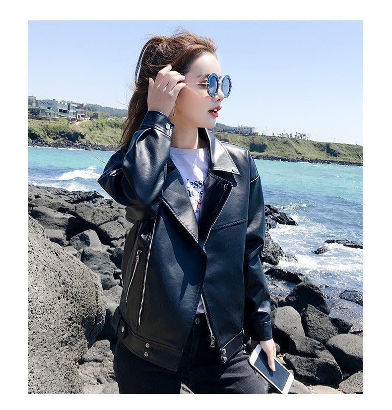Loose Biker Leather Jacket