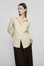 Linen V Neck Relaxed Blouse
