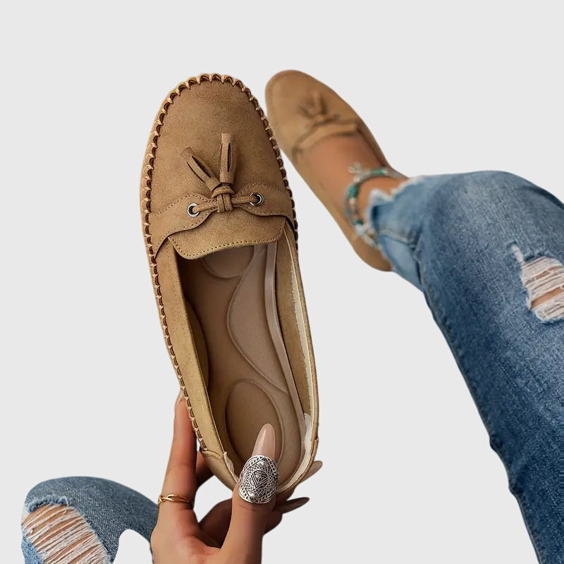 Round Toe Tassel Slip On Moccasin Flats