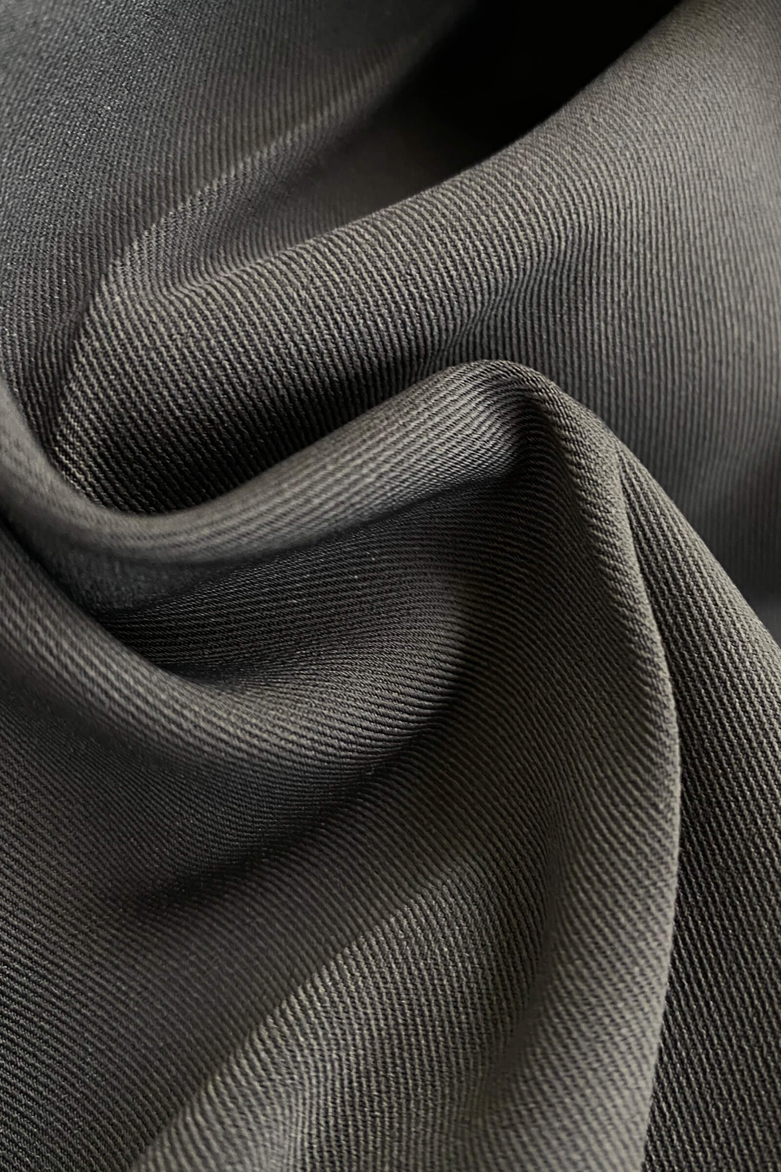 Grey Contrast Foldover Waist Wide Leg Pants