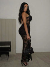 Knot Ribbon Mesh Midi Dress 5