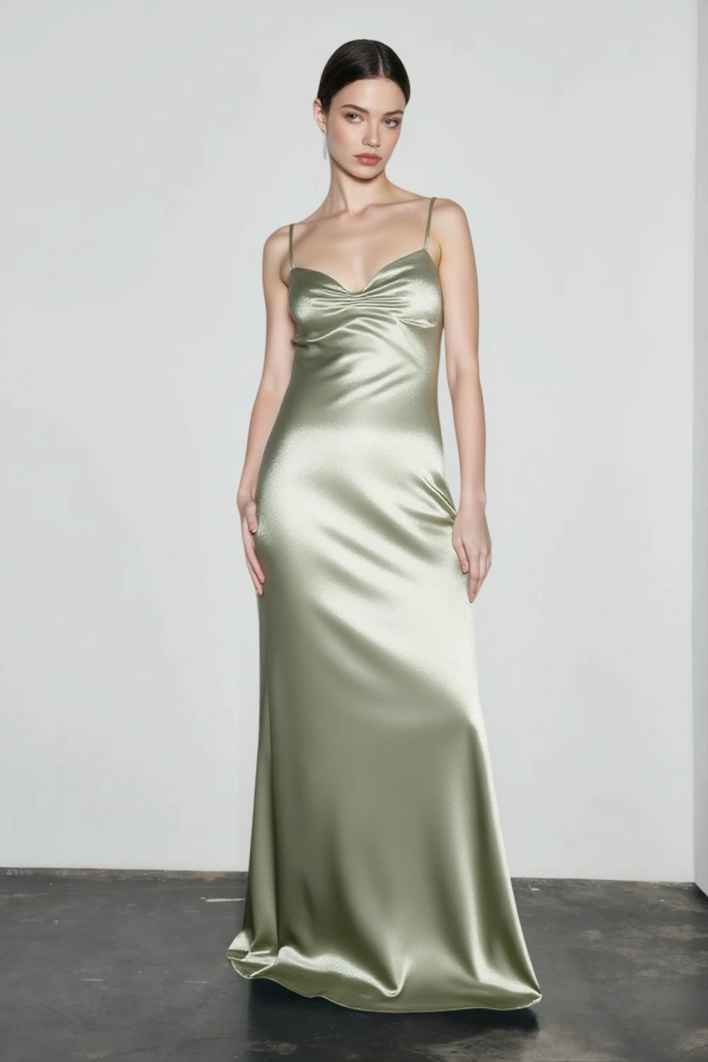 Draped Maxi Silk Dress