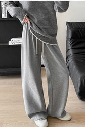 High Waist Plush Draped Knit Pants