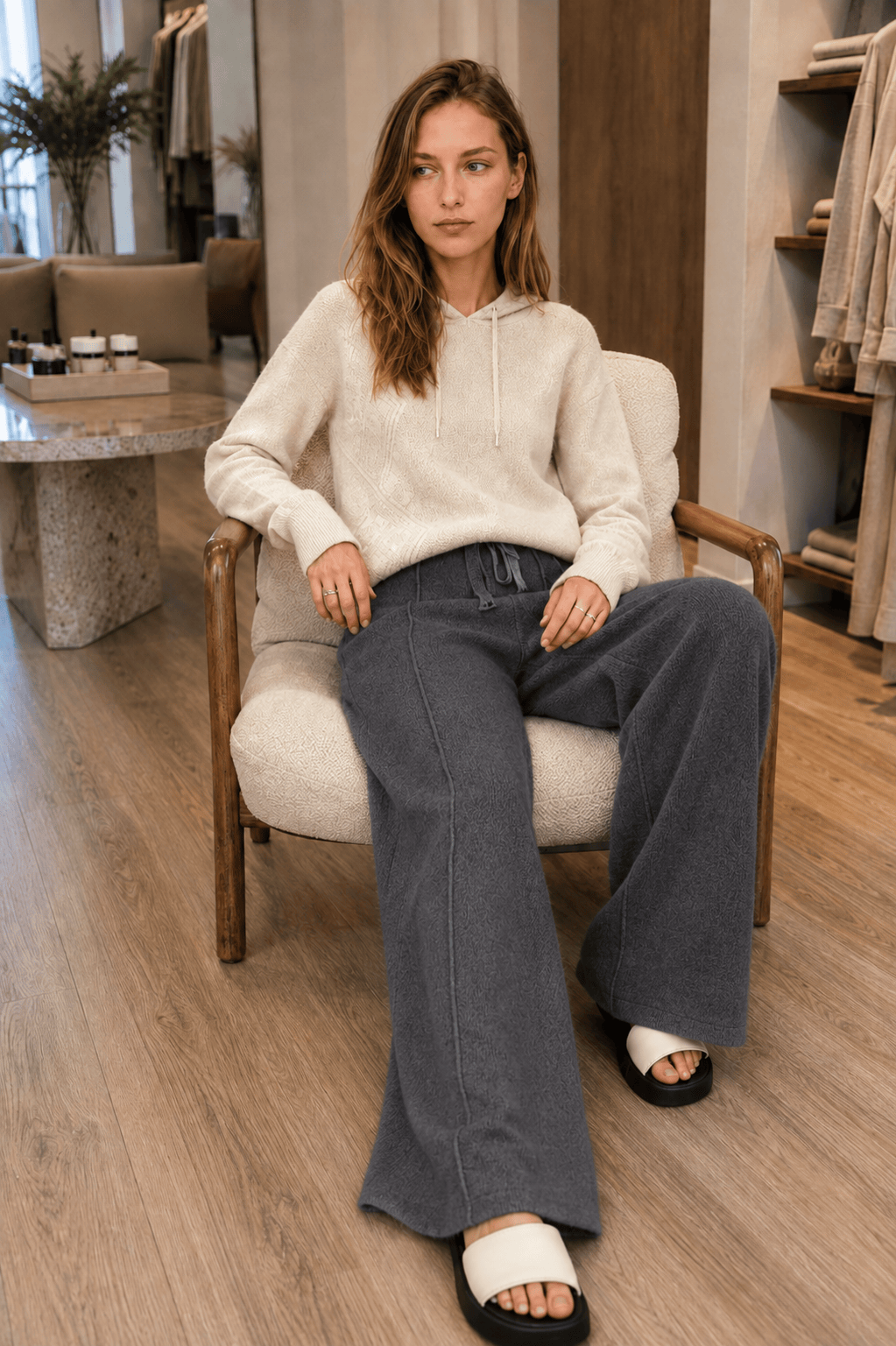 Thickened Wool High Waist Knit Pants