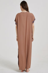 Embroidered V-Neck Short Sleeve Kaftan Maxi Dress 5