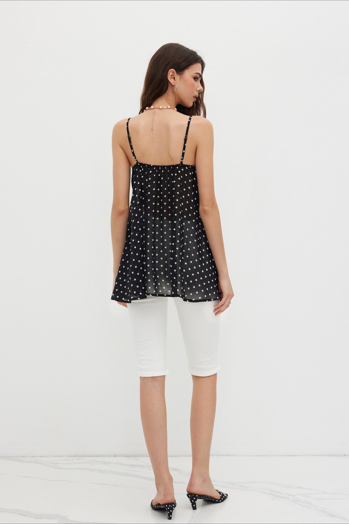 Leopard Chiffon Ruffle Cami Top