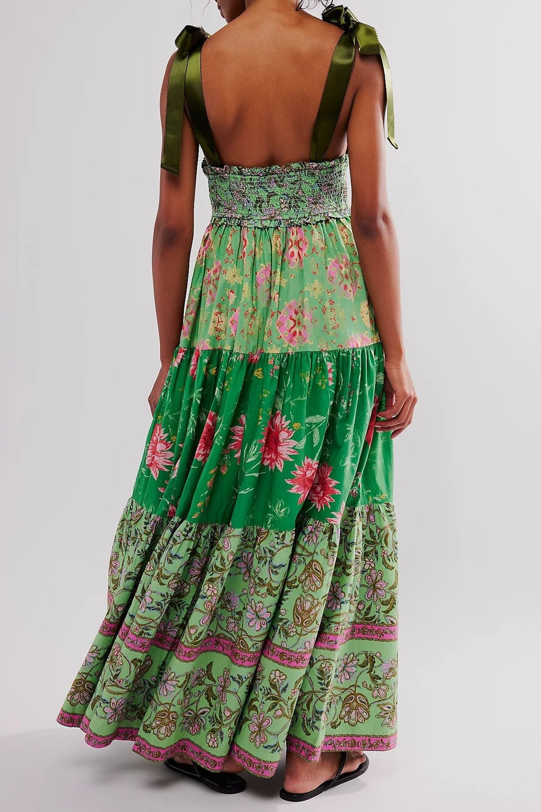 Vintage Print Cami Maxi Boho Dress