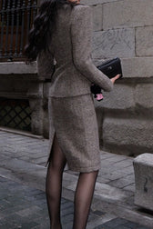 Vintage Office Blazer Two Piece Set