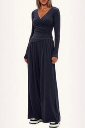Effortless Wide Leg Pants Comfort Two Piece Set