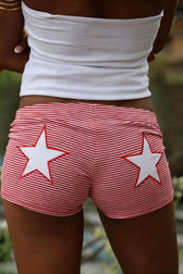 High Rise Star Print Bodycon Shorts