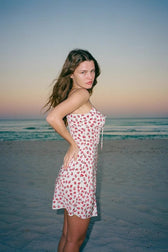 Ruched Floral Mini Dress