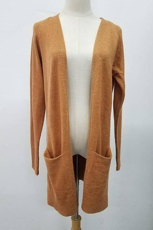 Pocket Knitting Long Coat