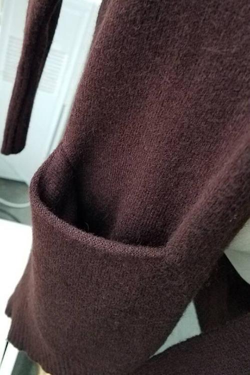 Pocket Knitting Long Coat