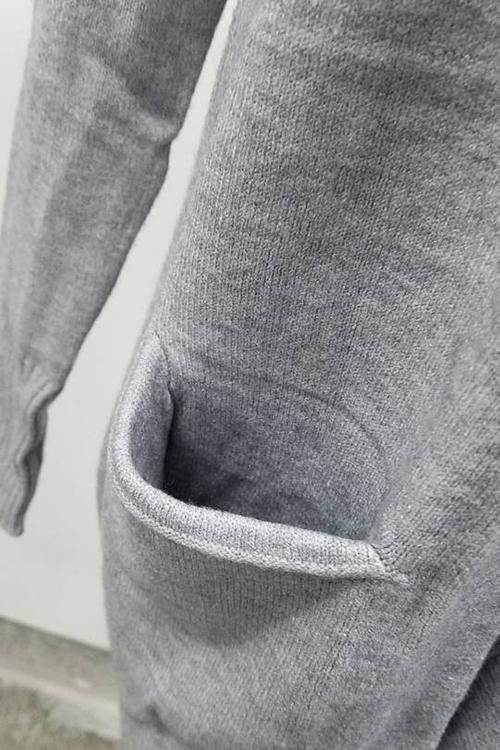 Pocket Knitting Long Coat