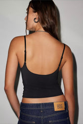 Sheer Lace Ribbed Cami Top