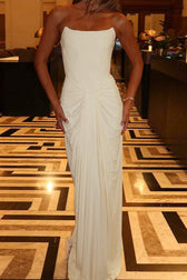Boned Lace-Up Strapless Party Dress 6