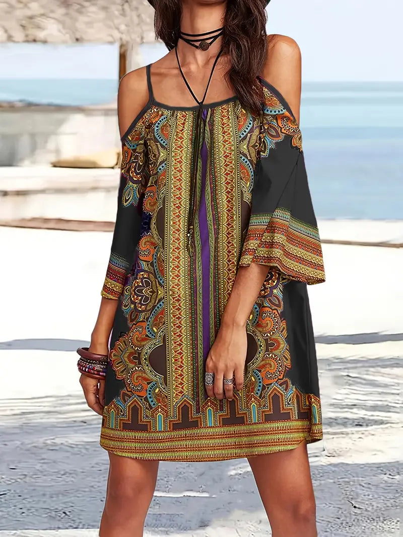 Mónica Minimalist Colorful Boho Summer Dress Elevated Occasion Wear