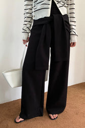 Casual Tie Patchwork Relaxed Straight Pants