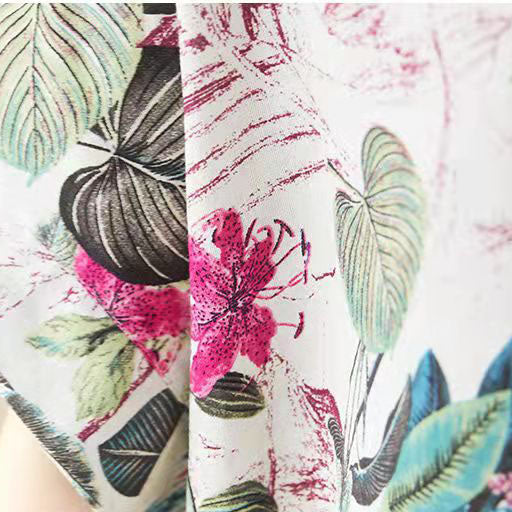 Floral Print Oversized Short Sleeve Shift Midi Dress